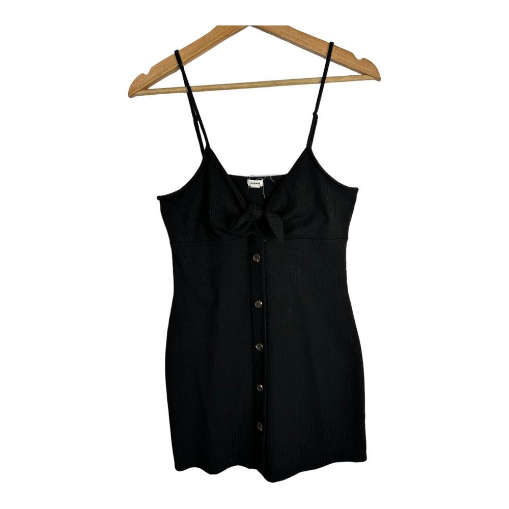 Garage Womens size Medium Ribbed Strappy Bodycon Mini Dress Black